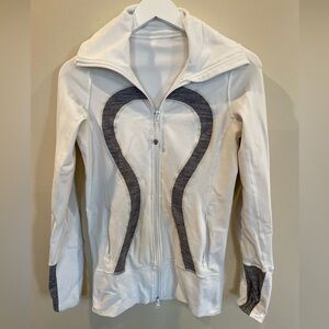 lululemon athletica White Jacket with Gray Contrast Panels